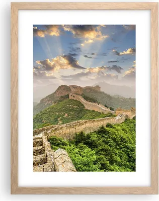 Produktbild von Gerahmtes Poster - Rahmen in heller Eiche - Wand Berg asiatisch china - 30x40 cm - Wand Bild - Wanddeko - Wandbilder - Wandposter - Bilderrahmen - Bilder - Kunstdruck - Wandbild - P2NPA30x40-3069