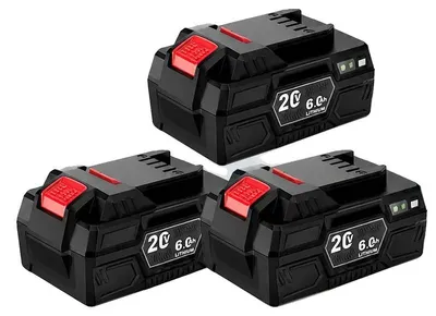 Obrázek produktu pro Náhradní baterie, kapacita 6000 mAh, kompatibilní s nářadím Parkside 20V, 20V 6.0AH - 3 kusy