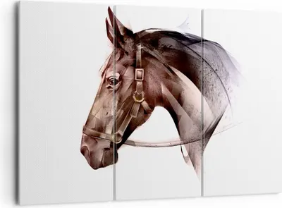 Produktbild von Bild auf Leinwand - Leinwandbild - Pferd Abstraktion - 165x110cm - Wand Bild - Wanddeko - Leinwanddruck - Bilder - Kunstdruck - Wanddekoration - Leinwand bilder - Wandkunst - CE165x110-4106