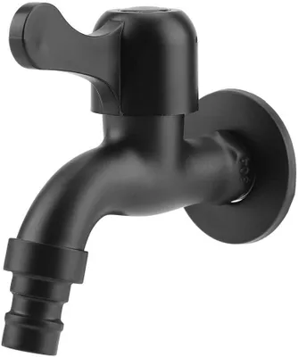 Produktbild von Wandkraan aus Edelstahl 304, schwarz, für Badezimmer, 1 Stück, für Wasmachine