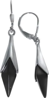 Immagine prodotto di Orecchini 925/- Argento rodiato 4,6 cm onice sintetica