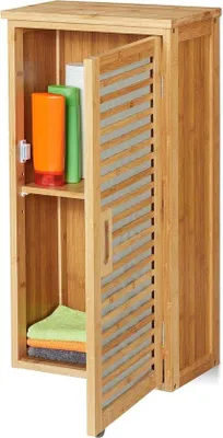 Immagine prodotto di Armadio a muro bambù 2 scomparti - ripiani regolabili in altezza - Naturale - Dimensioni: 66 x 35 x 20 cm Colonne bagno