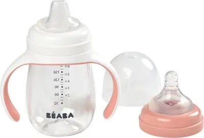 Produktbild von Beaba 2 in 1 Lernbecher 210 ml - altrosa; 913478