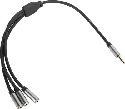 Zdjęcie produktu dla KIMISS Stereo 3 w 1 Kabel rozgałęziający 3,5 Mm 1 męski na żeński - w kablu rozgałęziającym Wysoka kompatybilność w instalacjach domowych (#1)