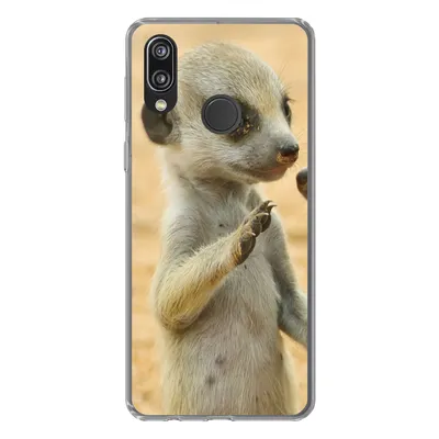 Produktbild von MuchoWow® Handyhülle Schutzhülle Hülle für Huawei P20 Lite (2020) Erdmännchen - Braun - Tier Silikon Softcase Handy Hülle - Kartenhalter