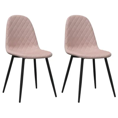 Image de vidaXL Chaise de salle à manger 2 pcs. Velours rose