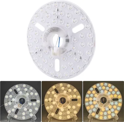 Zdjęcie produktu dla 6.3-calowy zestaw oświetlenia wentylatora sufitowego LED Magnetic 24W z możliwością ściemniania 3CCT 3000K 4000K 6000K Panel zamienny do wentylatora sufitowego 230V