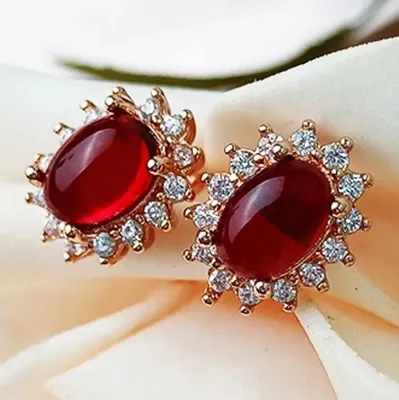 Image de Boucles doreilles Faiza Doré/Rouge - Élégance et Confort KP23433