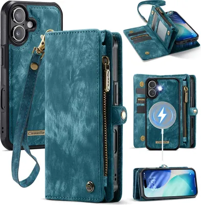 Produktbild von iPhone 17 Hülle - CaseMe 008 2-in-1 Klapphülle & Back Cover mit Brieftasche - Blau