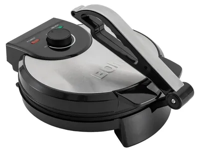 Produktbild von Elektrischer Pfannkuchen- & Crêpe-Maker - BM-926 - 1200W beidseitige Heizung - Temperatur einstellbar - Antihaftplatten 24–26 cm - Edelstahl - Schwarz/Silber - 220V EU-Stecker