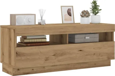 Produktbild von "Rabatt" TV-Schrank - Fernsehschrank - TV-Lowboard - mit LED-Leuchten - Artisan-Eiche 100x35x40 cm - TV-Schränke CC24237