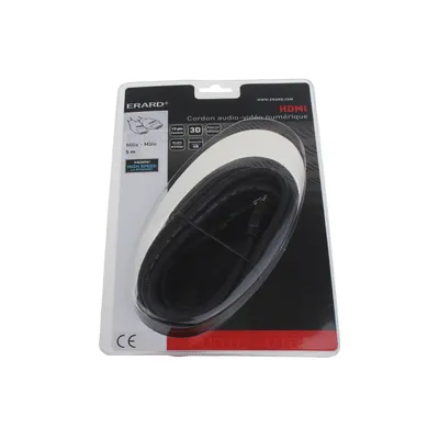 Obrázok produktu pre Erard 727882, 5 m, Typ HDMI (štandard), Typ HDMI (štandard), 3D kompatibilita, Čierna