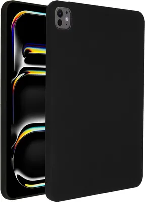 Productafbeelding van Accezz Liquid Silicone Backcover met penhouder voor de Apple iPad Pro 11 (2025) M5 / (2024) M4 - Zwart