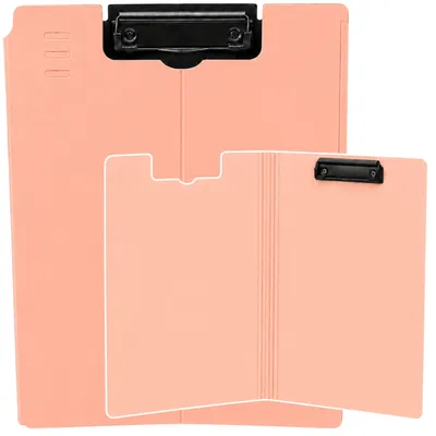 Immagine prodotto di Portablocco con clip in metallo, coperchio, formato A4, in plastica, colore rosa