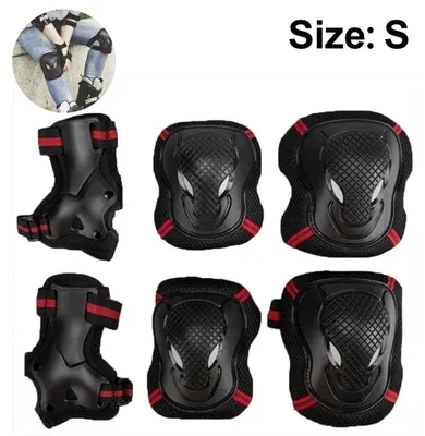 Produktbild von Knie- Und Ellbogenschützer Set, 6-teilig, Mit Handgelenksschutz Und Verstellbarem Klettverschluss Für Rollerblading, Skateboard, Radfahren