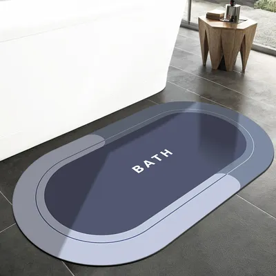 Image de Tapis de bain en diatomite, à séchage rapide, absorbant et lavable