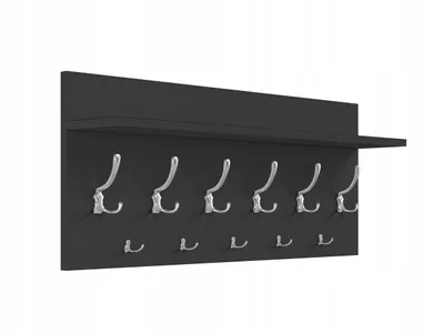 Produktbild von XXL Wandgarderobe "Graphit" 100 cm | Flurgarderobe mit Ablage & 11 Haken | Großes Kleiderhaken Paneel für Familien