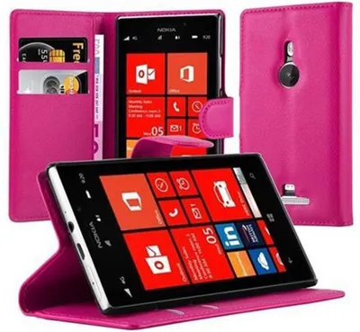 Obrázek produktu pro Cadorabo pouzdro pro Nokia Lumia 925 Protective Case in Pink Kryt na mobilní telefon s magnetickým zavíráním