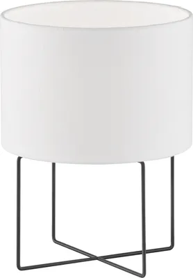 Produktbild von Tischlampe - Schwarz - Weiß - Stoffschirm - Metall - H 32 cm