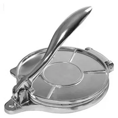 Image de Solidchoice - Presse à viande en acier inoxydable, idéale pour les tortillas et les crêpes, 16 cm