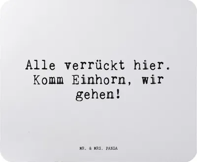 Produktbild von Mr. & Mrs. Panda Mouse Pad Alle verrückt hier. Komm... - Aquarellblau - Geschenk, Mousepad, pc mauspad, Spruch, witzig, Sprüche, laptop, lustig, Freundin, Glitzern