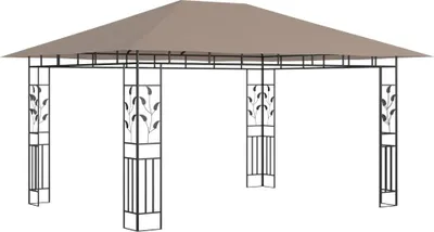 Produktbild von vidaXL Pavillon mit Moskitonetz 4x3x2,73 m Taupe 180 g/m²