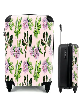 Produktbild von MuchoWow® Koffer Handgepäck Trolley Rollkoffer Kleine Reisekoffer mit 4 Rollen - Blumen - Blätter - Hortensie - Cabin Size < 55x40x23 cm & 55x40x20 cm - Fotokoffer - Kabinenkoffer - Boardgepäck - Reise-Box - Reisekoffer - Reisegepäck - Koffer mit Bild - Trolley für Kinder
