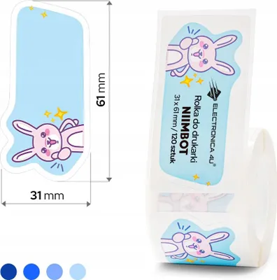 Image de Étiquettes autocollantes lapin pour Pâques pour Niimbot B1 B4 B21 B3S B31 31x61