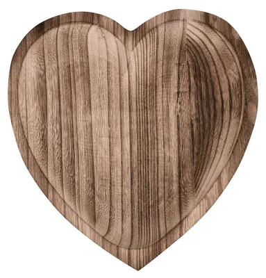 Herzförmige Holzschale 22,5 x 21,5 cm, naturbelassen, für Snacks & Deko