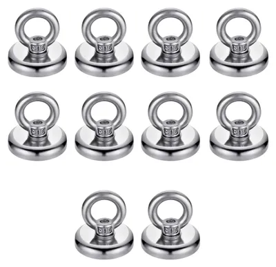 Produktbild von Neodym Magnethaken, 10 Stück, 16 mm mit Haken, Ösenmagnete für verschiedene Anwendungen