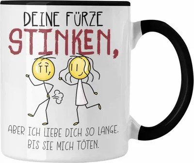 Produktbild von Trendation - Deine Fürze Stinken Tasse Geschenk Valentinstag Partner Freundin Liebe (Schwarz)