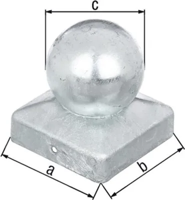 Immagine prodotto di Alberts 327095 Cappuccio per palo in legno, con testa sferica, acciaio inossidabile, 90 x 90 mm