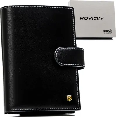 Obrázek produktu pro Rovicky Pánská kožená peněženka RFID černá 13x9,5 cm