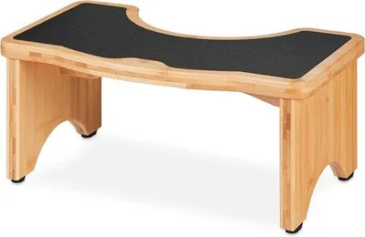 Productafbeelding van Toiletkrukje voor volwassenen - Bamboe - HBD 185 x 445 x 26 cm - Opstapje/toiletkrukje - Naturel/zwart
