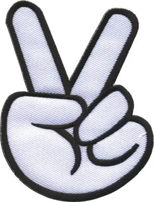 Produktbild von Aufnäher - Peace-Hand - schwarz-weiß - Patch