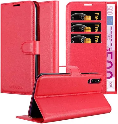 Produktbild von Cadorabo Hülle für Honor MAGIC 2 Schutz Hülle in Rot Handyhülle Etui Case Cover Magnetverschluss