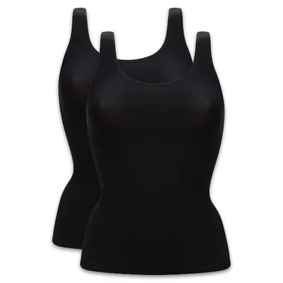 Produktbild von Chantelle Damen Top 2er Pack - Unterhemd, SoftStretch, nahtlos, Einheitsgröße 34-44 Schwarz One Size