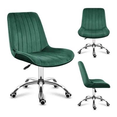 Produktbild von MARK ADLER Future 3.5 | Drehstuhl Bürostuhl Polsterstuhl | Höhenverstellbar | bis 130 kg belastbar | Samt Velours | Homeoffice Schminktisch | Grün