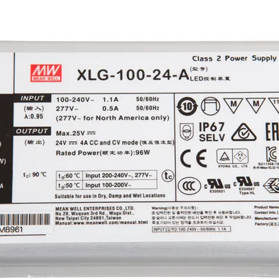 Immagine prodotto di MEANWELL MW XLG-100-24-A - LED-Trafo, 96 W, 24 V DC, 4000 mA (XLG-100-24-A)