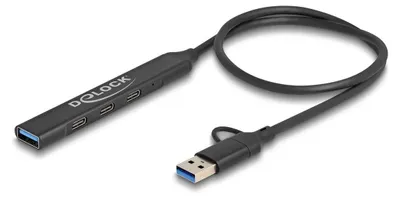 Obrázok produktu pre DeLOCK 64272, USB 3.2 Gen 1 (3.1 Gen 1) Type-C, USB Typ-C, 5000 Mbit/s, Čierna, Kov, 0,5 m