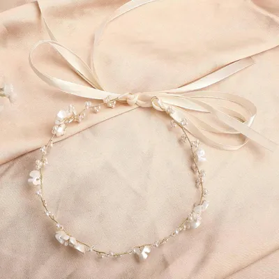 Produktbild von Erstkommunion Haarband für Mädchen - Weiße Prinzessin Kopfbedeckung - Blumenmädchen Haaraccessoire - Hochzeitsfeier Haaraccessoires für Frauen