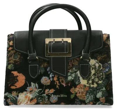 Produktbild von Laura Vita Damen Henkeltasche Blumenmuster Überschlag und Schnalle Andarta 04, F