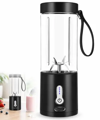 Produktbild von Akku Smoothie Mixer 530ml, tragbarer Protein Shake Mixer mit USB-C Ladeanschluss, 150W Mini Mixer für Fitness, Büro und unterwegs