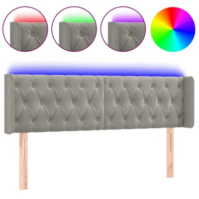 Produktbild von vidaXL LED Kopfteil Hellgrau 147x16x78/88 cm Samt