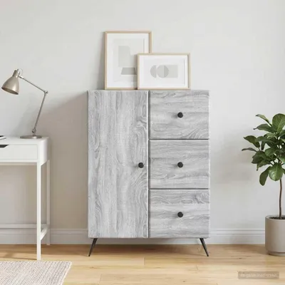 Immagine prodotto di vidaXL Credenza laterale, Sonoma grigio, 66 x 34,5 x 90 cm, realizzata in legno composito