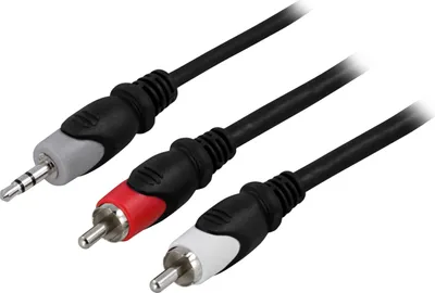 Obrázek produktu pro Deltaco MM-138, 3.5mm, Samec, RCA, Samec, 0,5 m, Černá