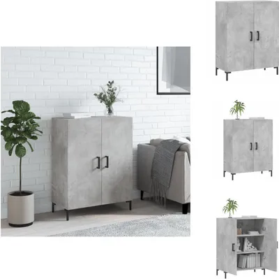 Productafbeelding van vidaXL Dressoir, betonkleur, 69,5 x 34 x 90 cm, houtvezel - Dressoirs