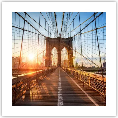 Produktbild von Poster - Poster ohne Rahmen - New York Brücke - 40x40 cm - Wand Bild - Wanddeko - Wandbilder - Kunstposter - Wandposter - Bilder - Kunstdruck - Wanddekoration - Wandbild - P2XAC40x40-3707