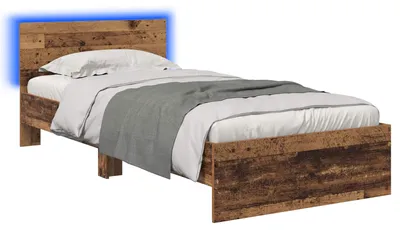 Obrázok produktu pre Posteľový rám s LED Staré drevo 80 x 200 cm Kompozitné drevo