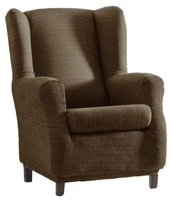 Elastische Flügelsessel-Bezüge, Polyester-Baumwolle, Braun, 37x29x5 cm
